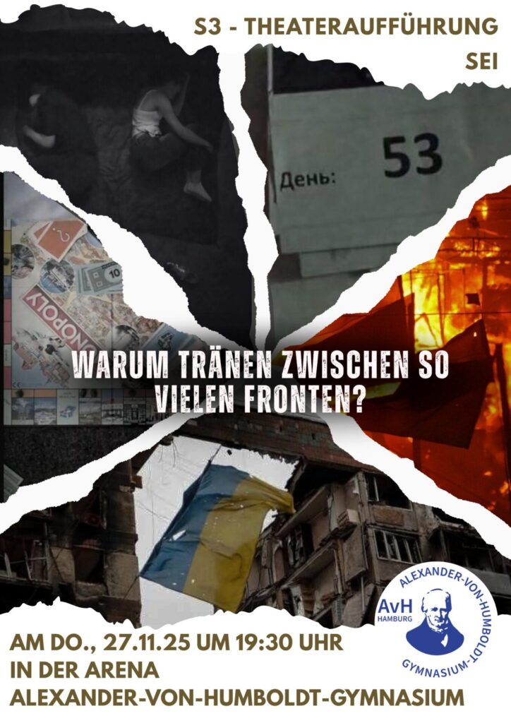 Theaterplakat S3 "Warum Tränen zwischen so vielen Fronten?"