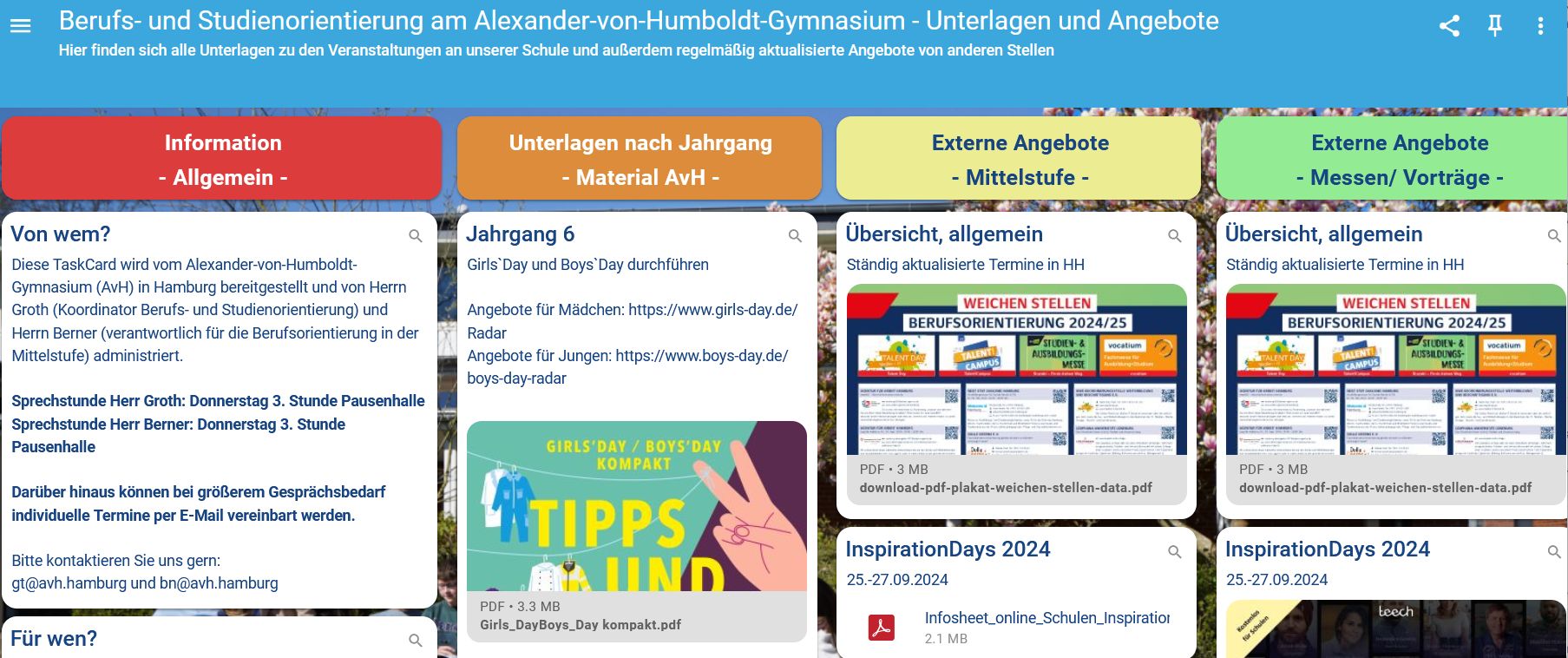 Vorschaubild Taskcard Berufsorientierung