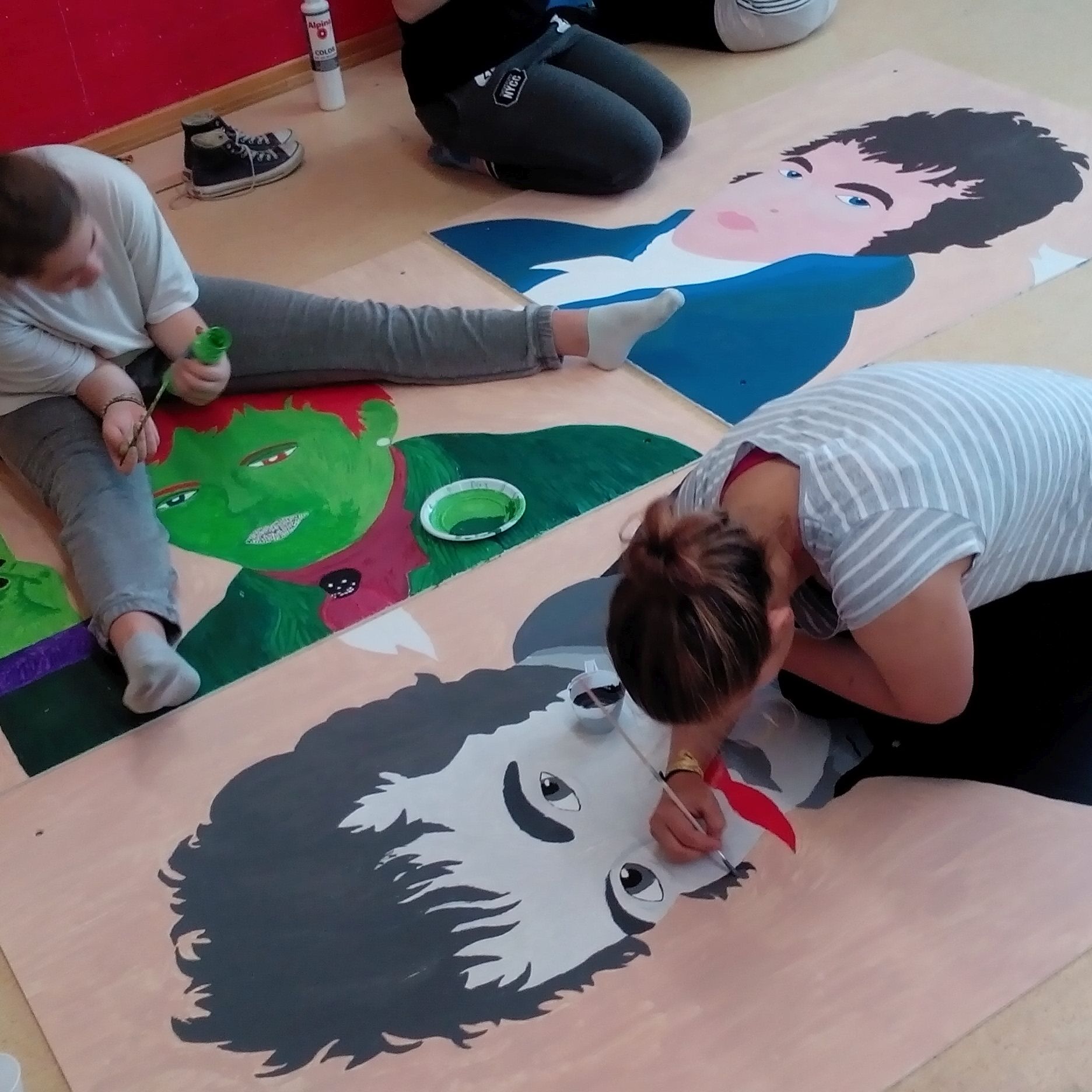 Herstellung der Humboldt-Bilder für den Pausenhof